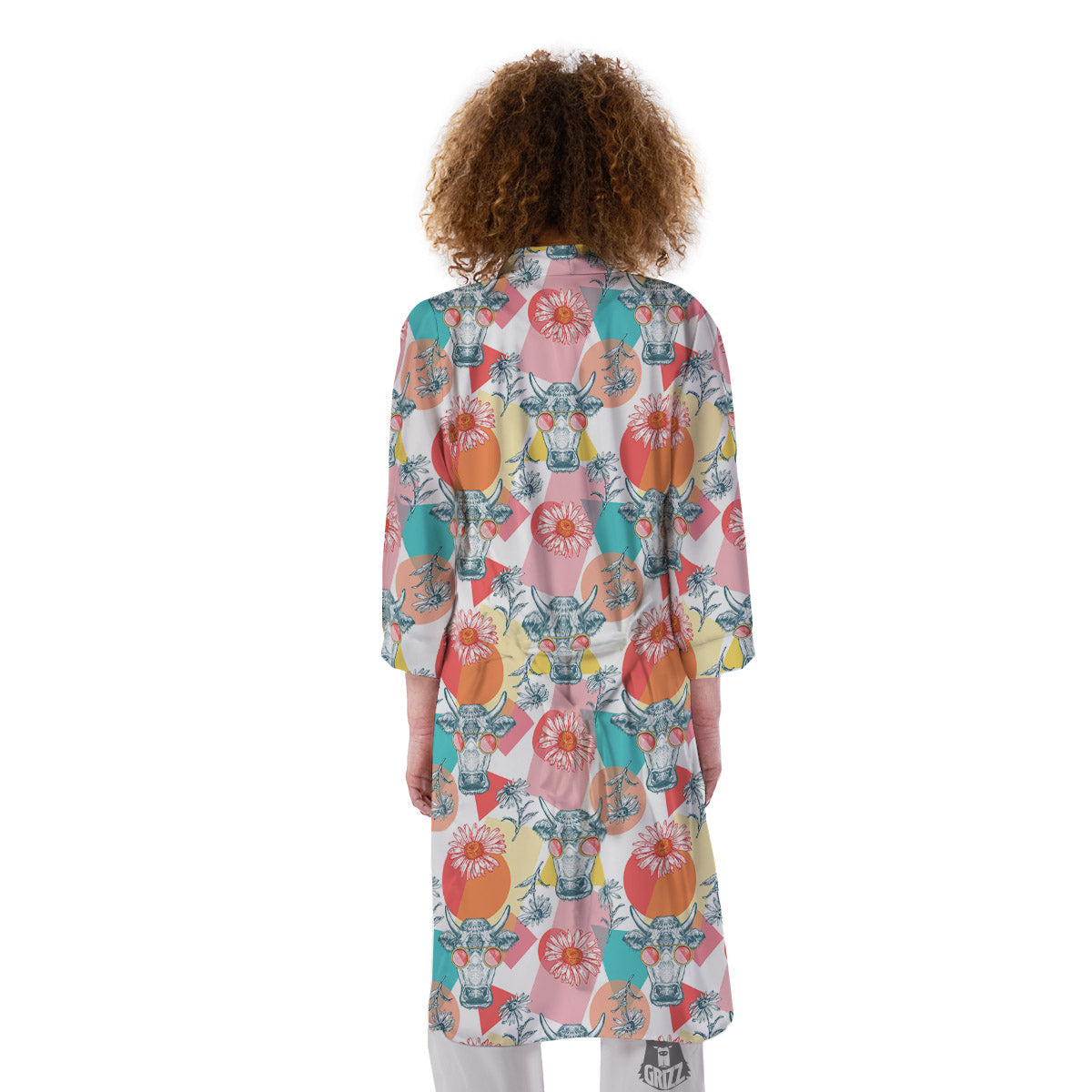 Cow Colorful Print Pattern Kimono-grizzshop