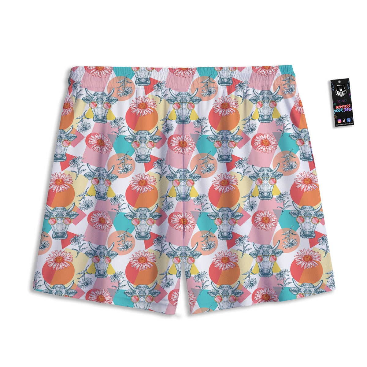 Dragonfly Green Print Pattern Mesh Shorts