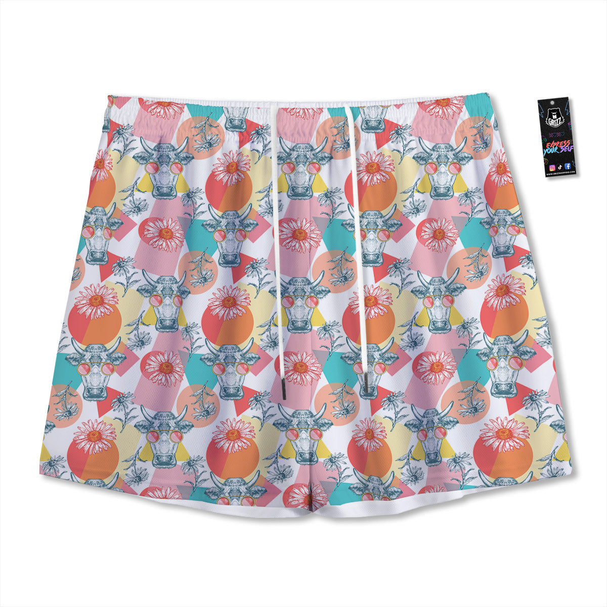 Dragonfly Green Print Pattern Mesh Shorts