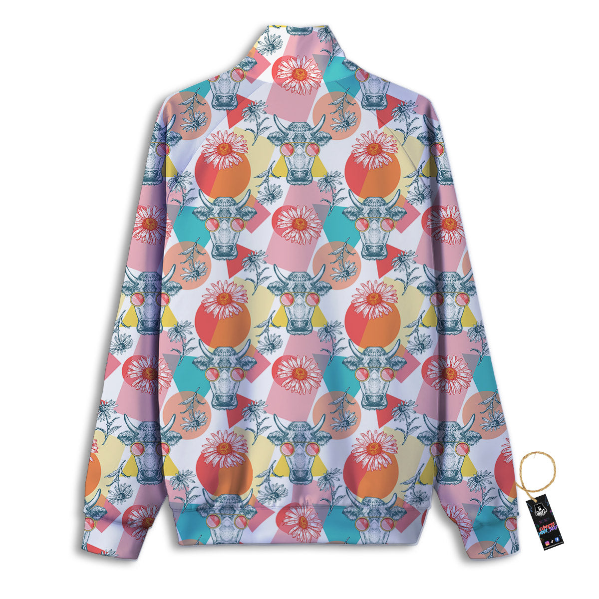Cow Colorful Print Pattern Track Jacket-grizzshop