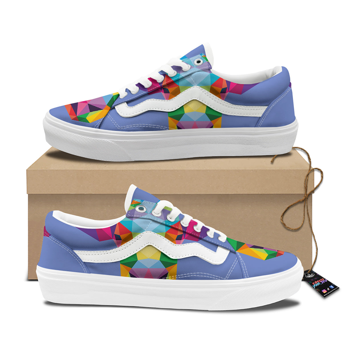 Cow Colorful Print Skate Shoes-grizzshop