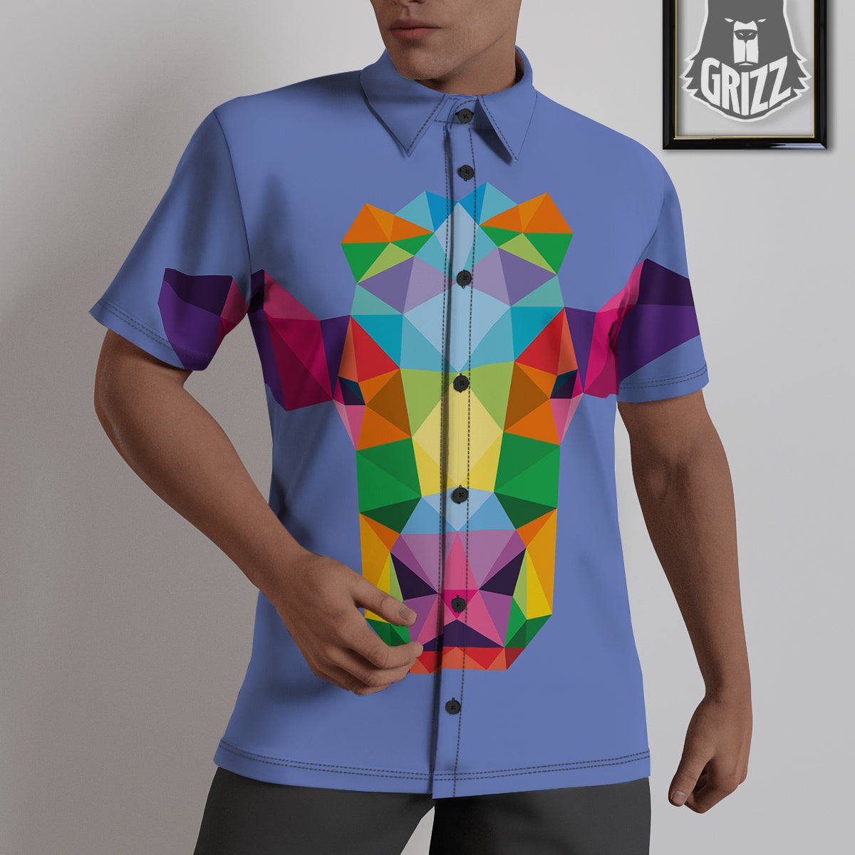 Cow Colorful Print Untucked Shirts-grizzshop