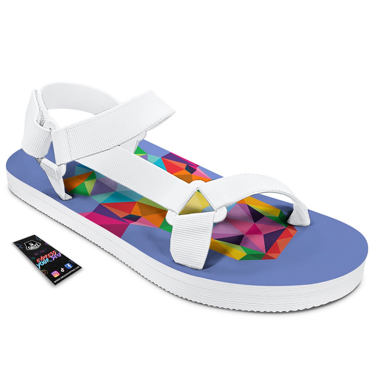 Cow Colorful Print White Open Toe Sandals-grizzshop