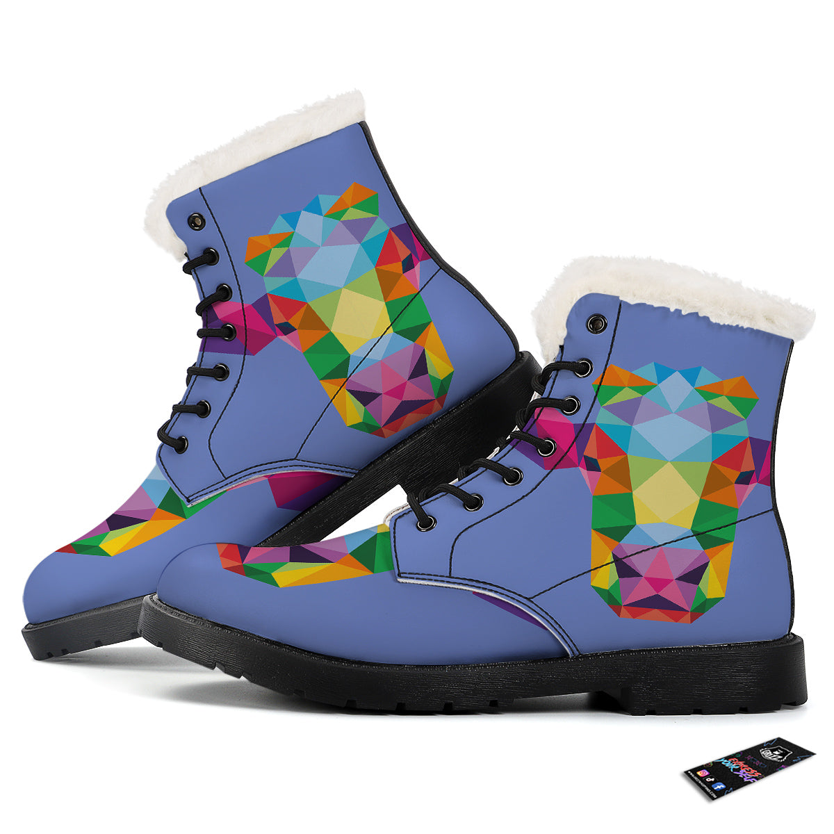 Cow Colorful Print Winter Boots-grizzshop