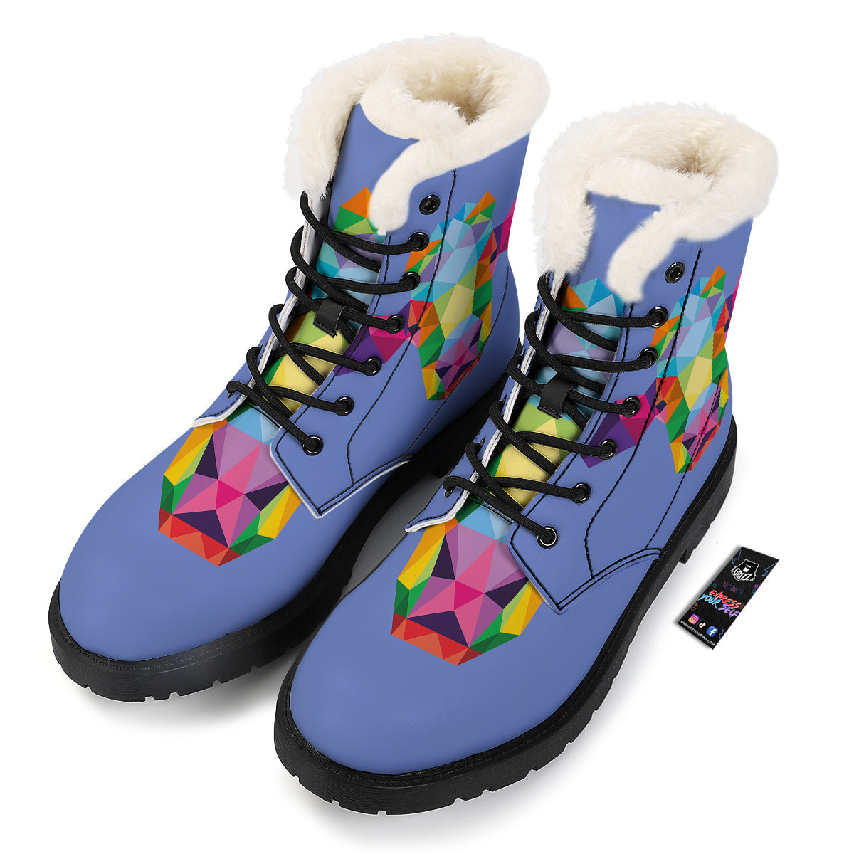 Cow Colorful Print Winter Boots-grizzshop