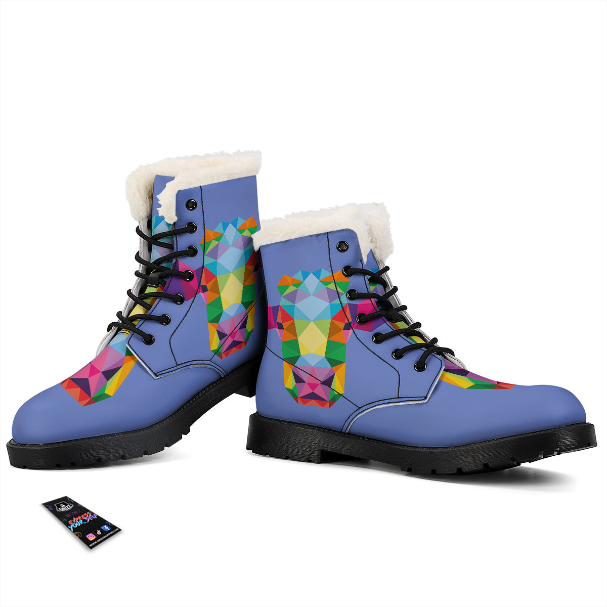 Cow Colorful Print Winter Boots-grizzshop