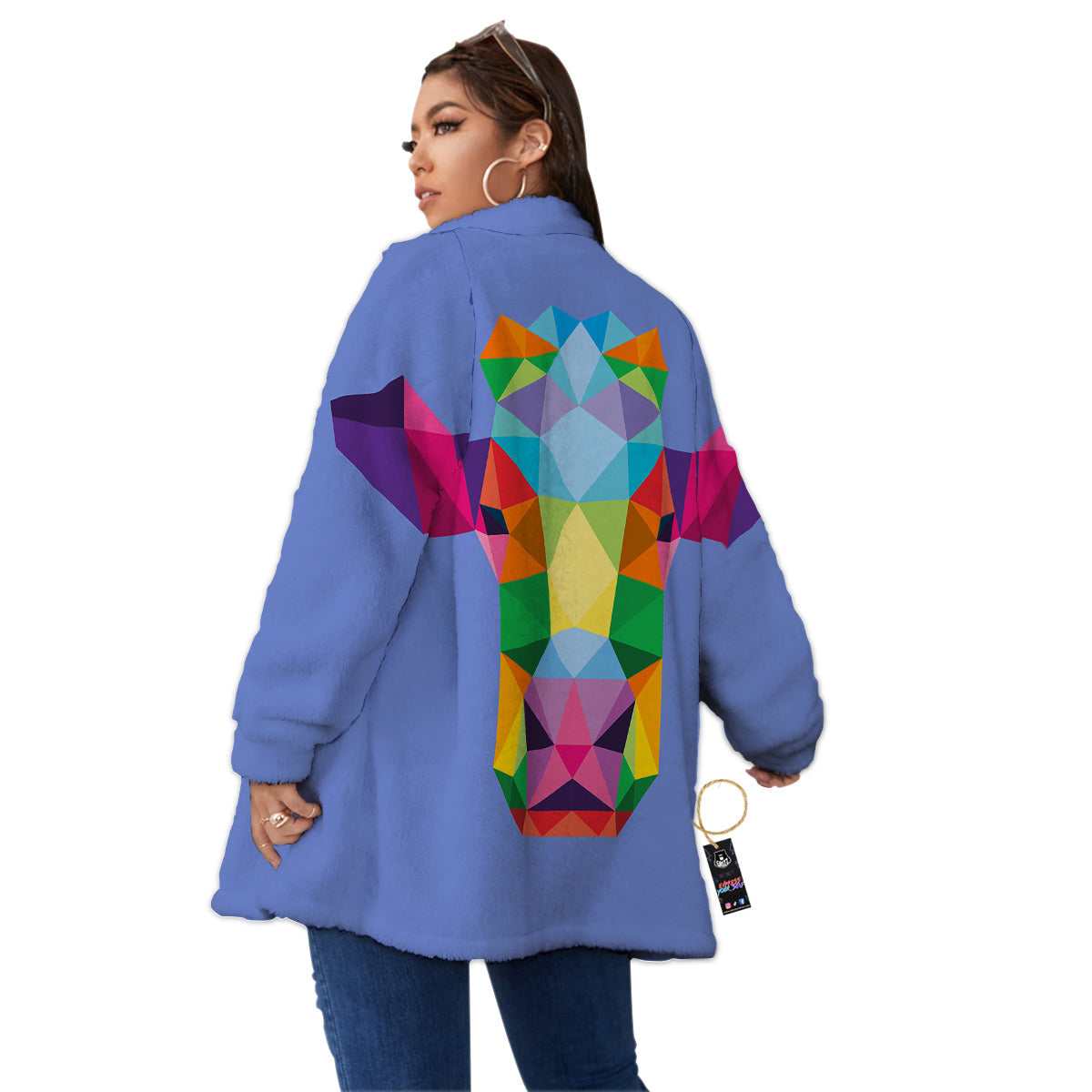 Cow Colorful Print Women's Sherpa Jacket-grizzshop