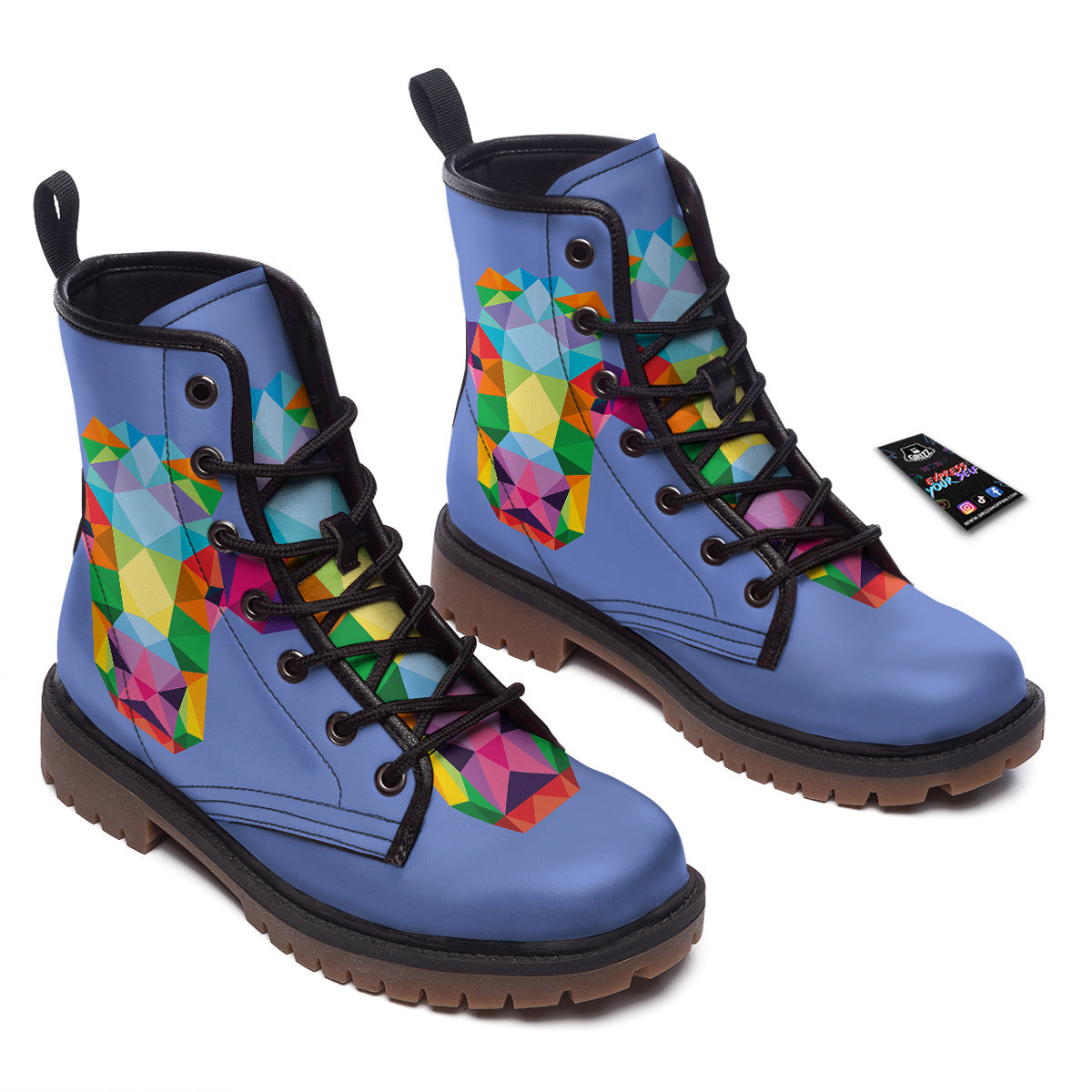 Cow Colorful Print Work Boots-grizzshop