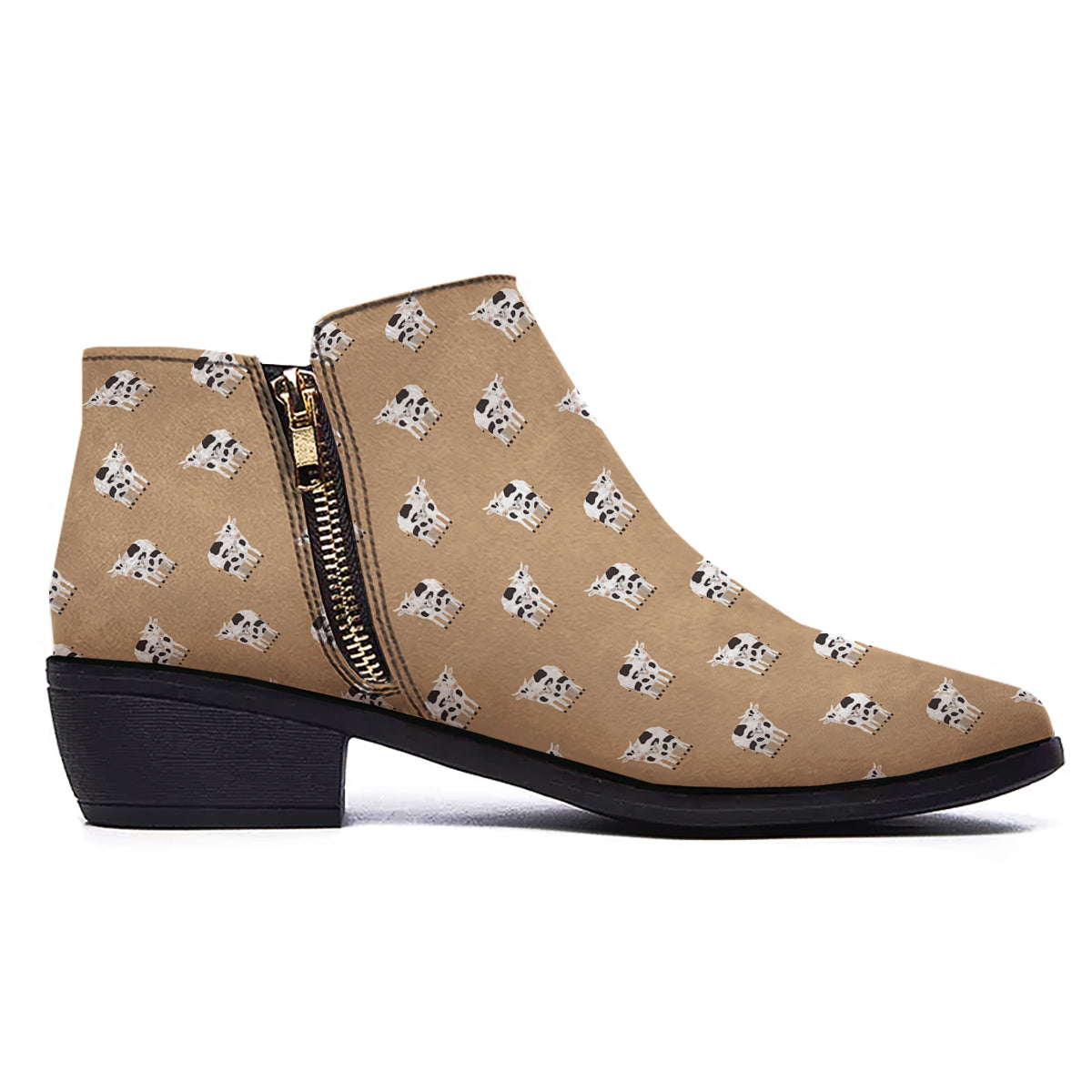 Cow Cute And Baby Cow Print Pattern Ankle Boots-grizzshop