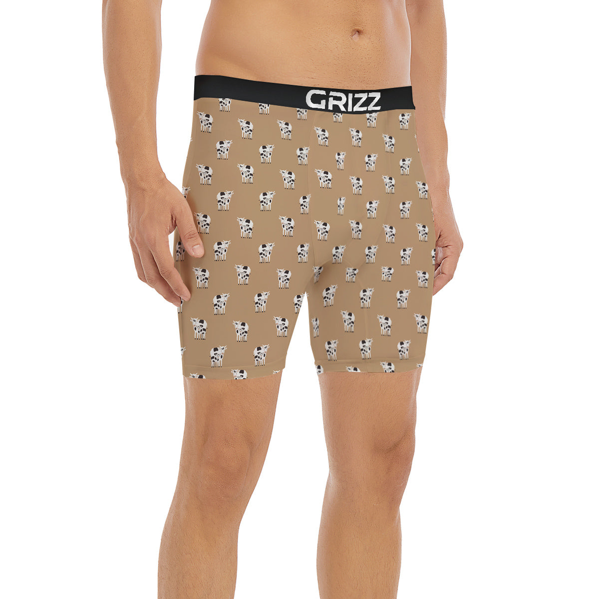 Cow Cute And Baby Cow Print Pattern Boxer Briefs-grizzshop