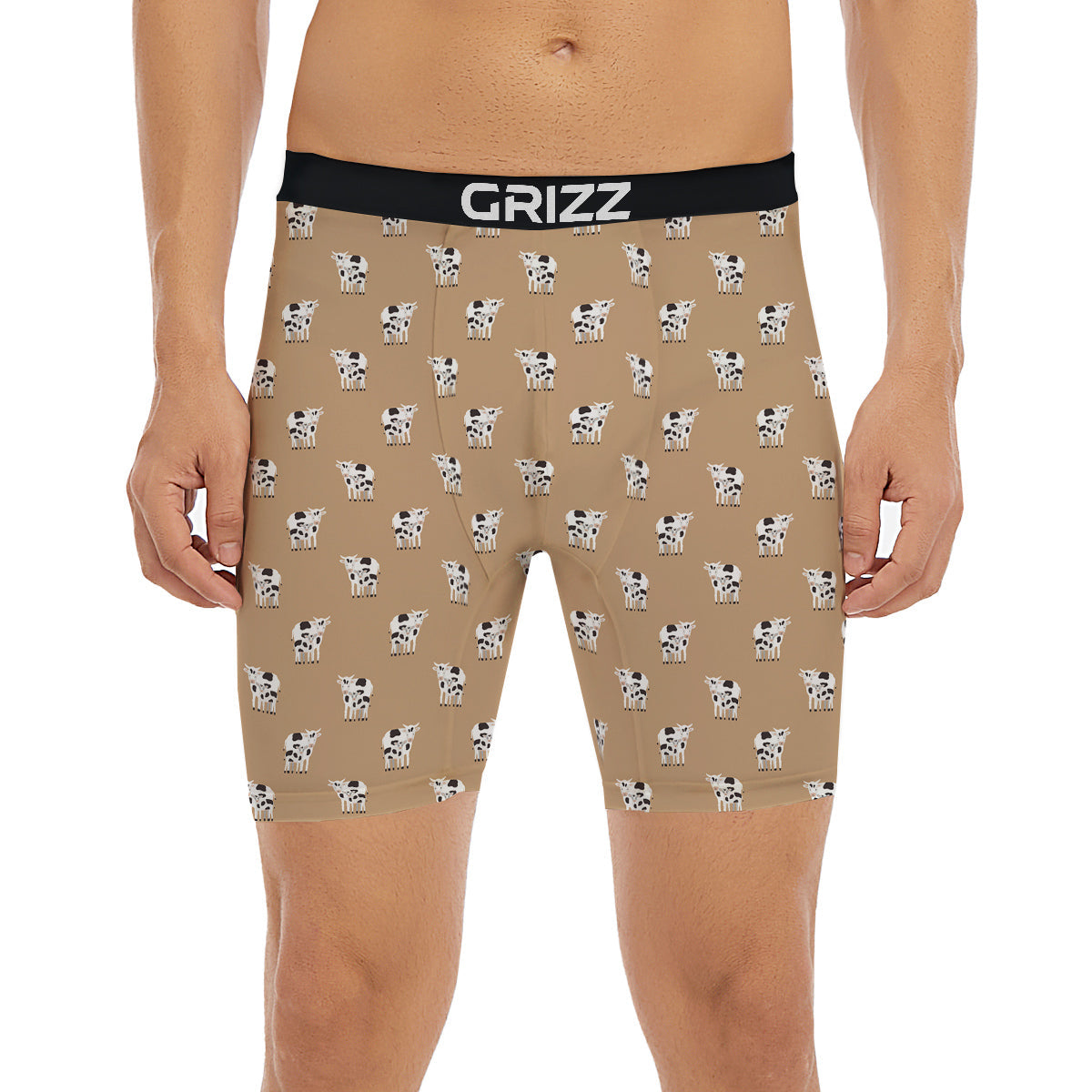 Cow Cute And Baby Cow Print Pattern Boxer Briefs-grizzshop