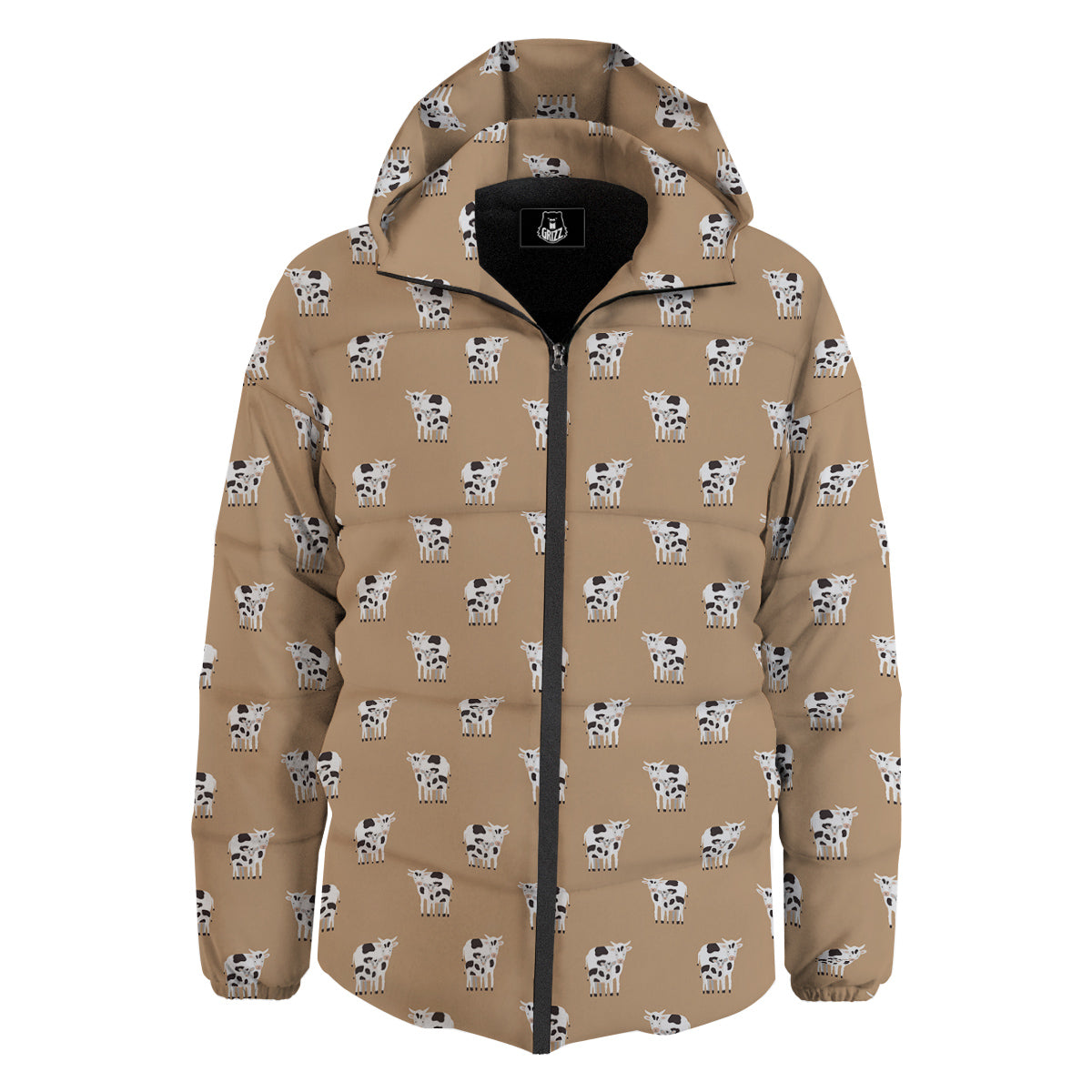 Cow Cute And Baby Cow Print Pattern Down Jacket-grizzshop