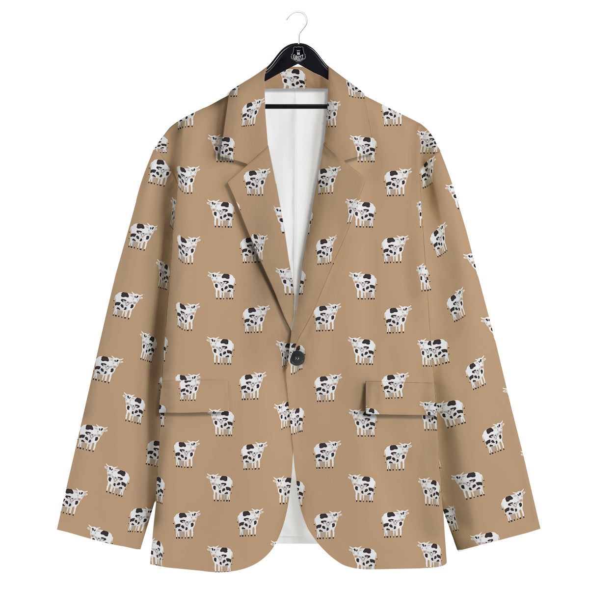 Cow Cute And Baby Cow Print Pattern Men's Sport Coat-grizzshop