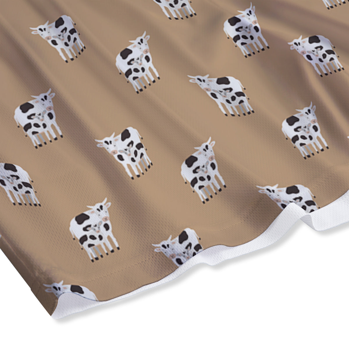Cow Cute And Baby Cow Print Pattern Mesh Shorts