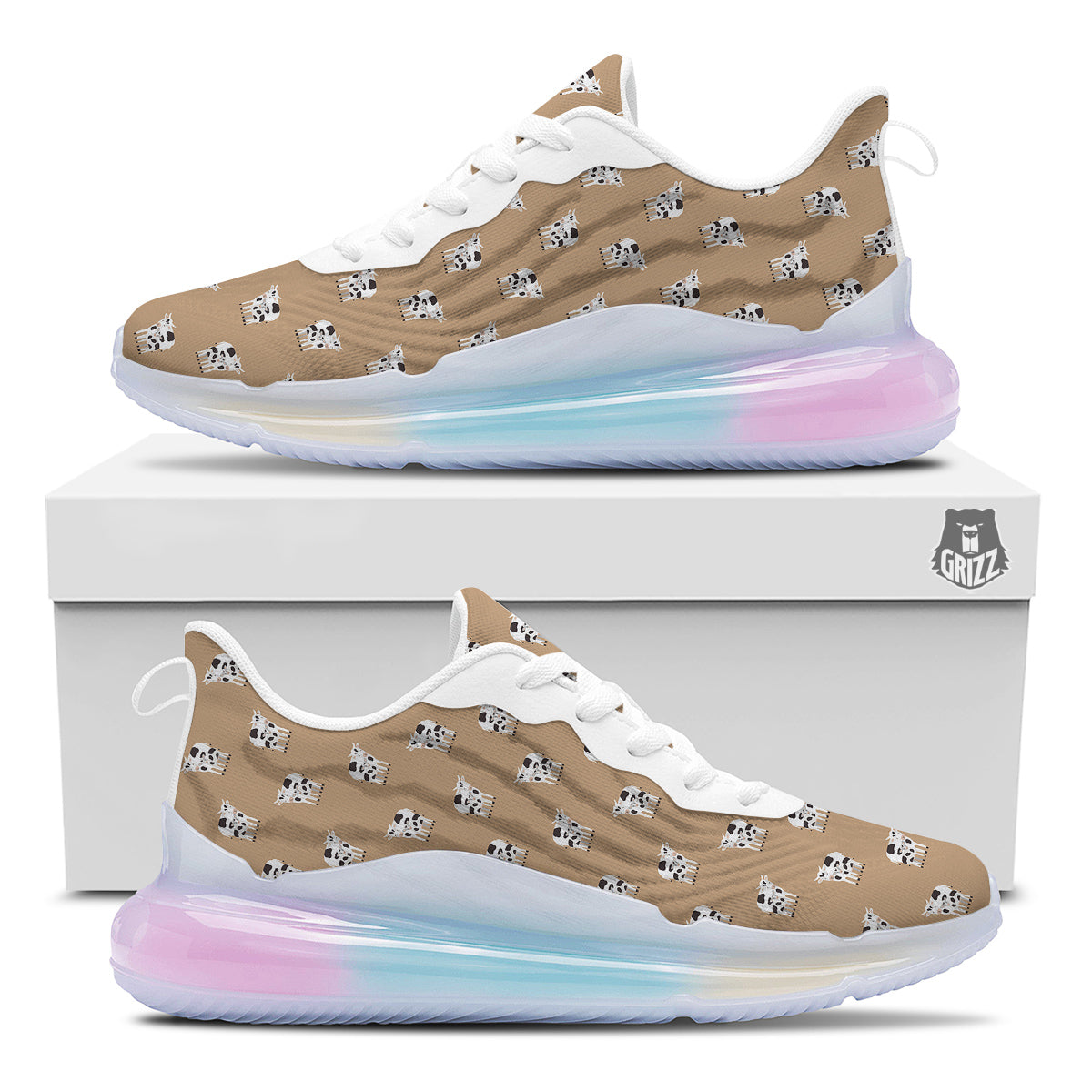 Cow Cute And Baby Cow Print Pattern Running Sneakers-grizzshop