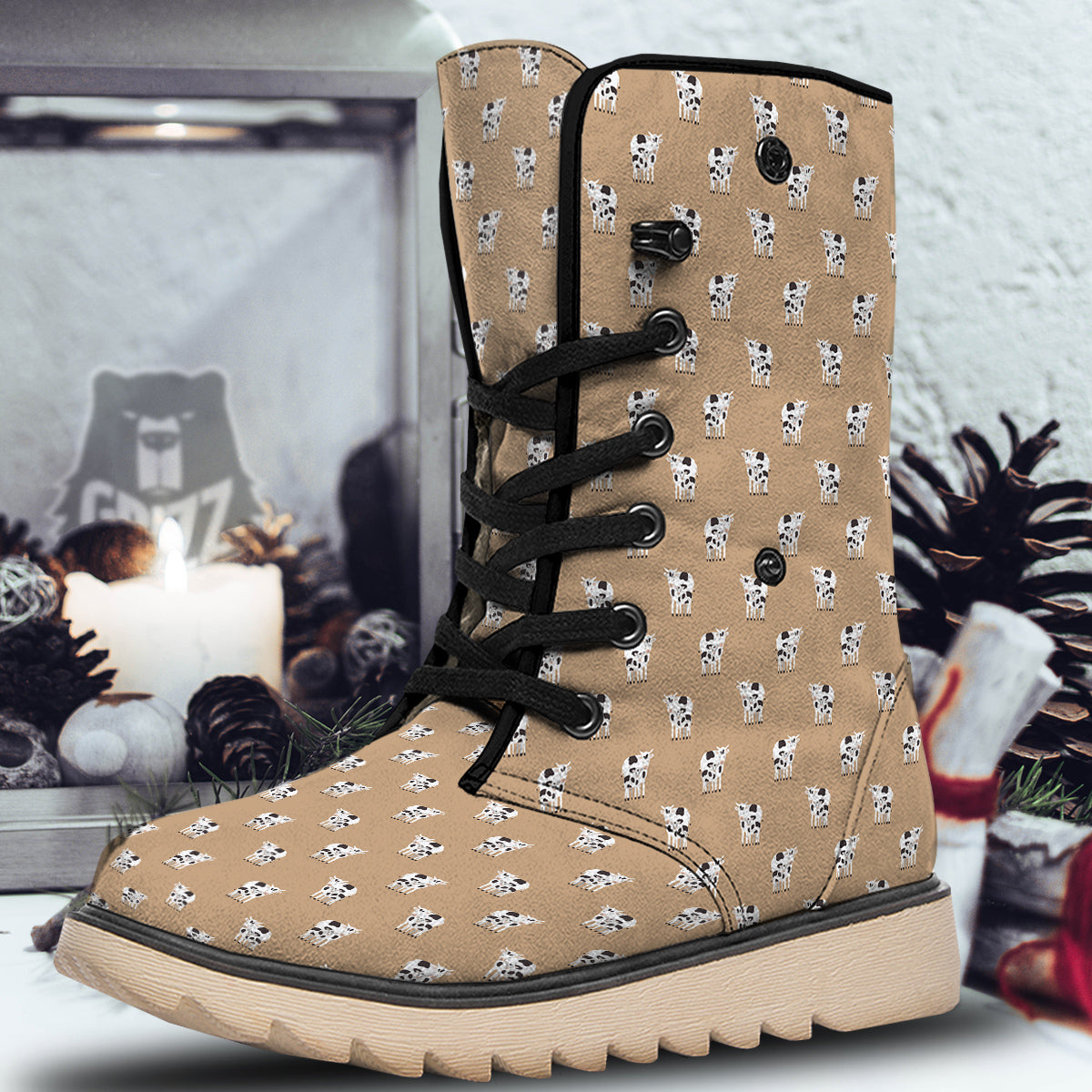 Cow Cute And Baby Cow Print Pattern Snow Boots-grizzshop
