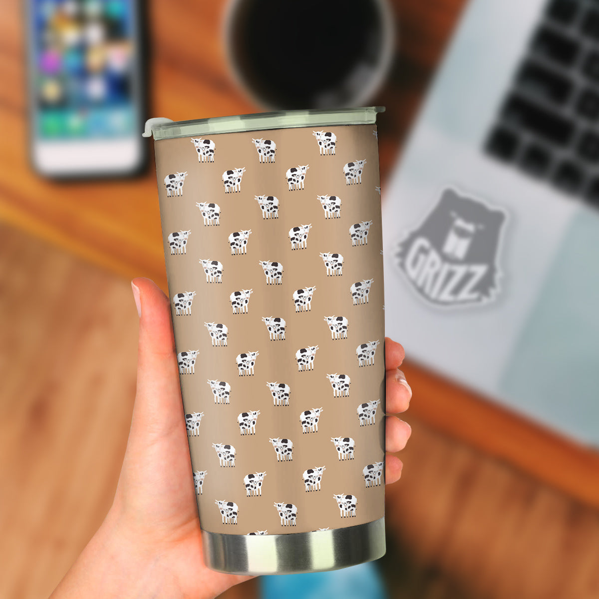 Cow Cute And Baby Cow Print Pattern Tumbler-grizzshop