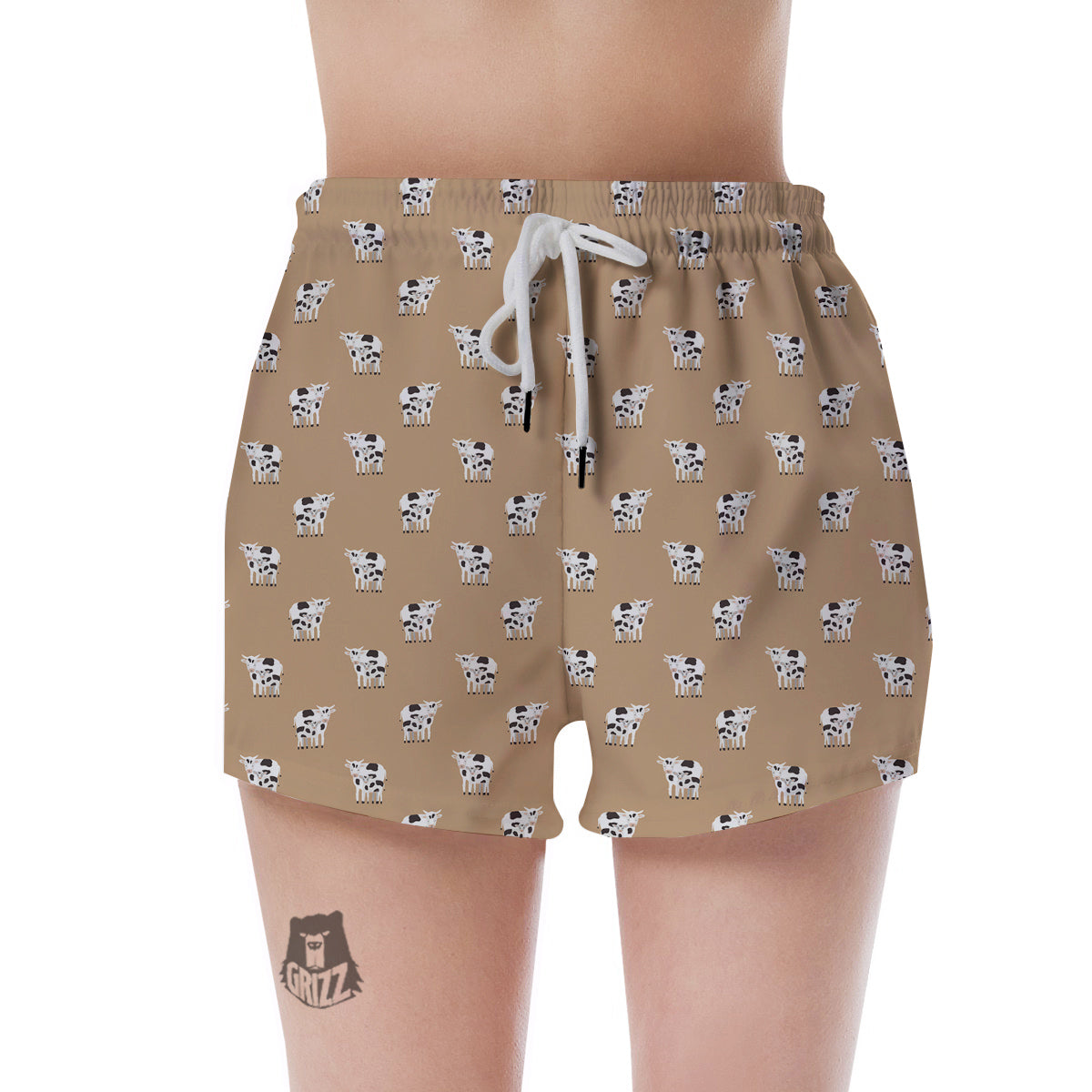Cow Cute And Baby Cow Print Pattern Women's Shorts-grizzshop