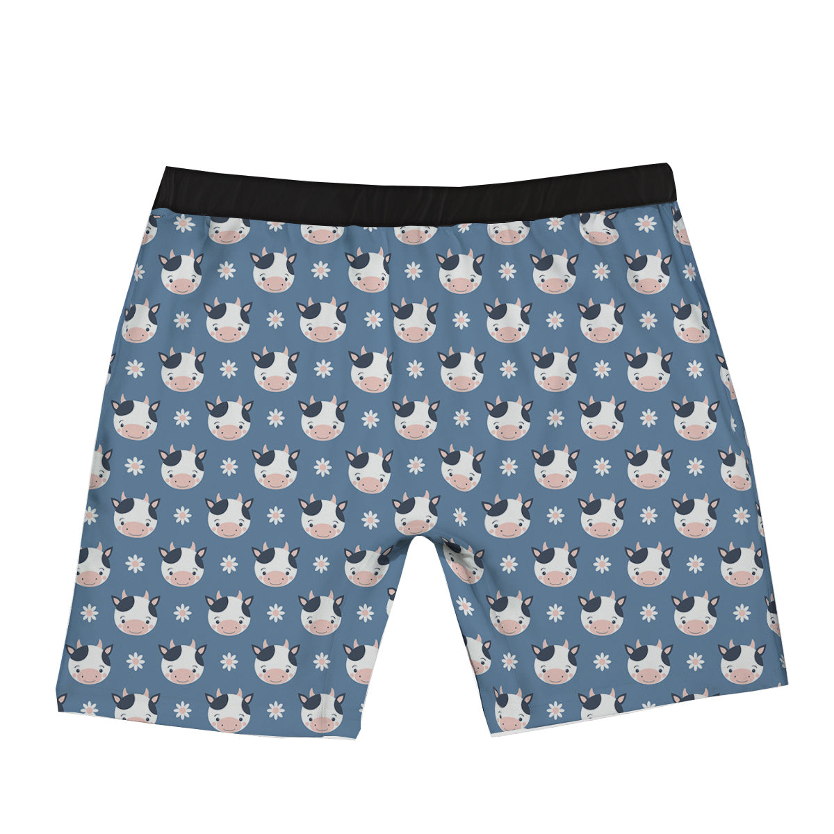 Cow Cute And Daisy Flower Print Pattern Boxer Briefs-grizzshop