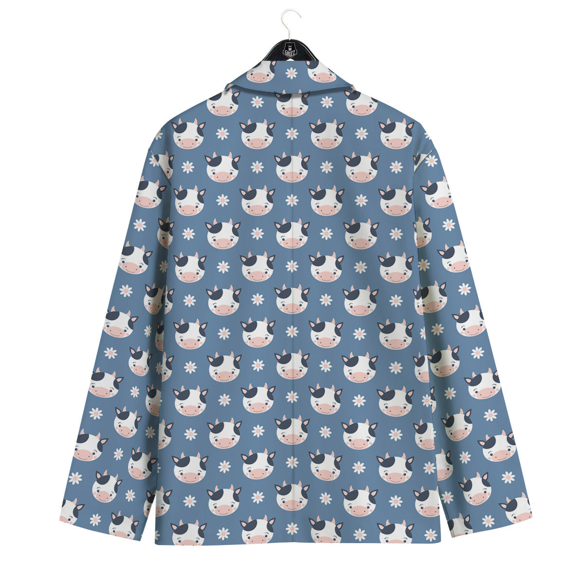 Cow Cute And Daisy Flower Print Pattern Men's Sport Coat-grizzshop