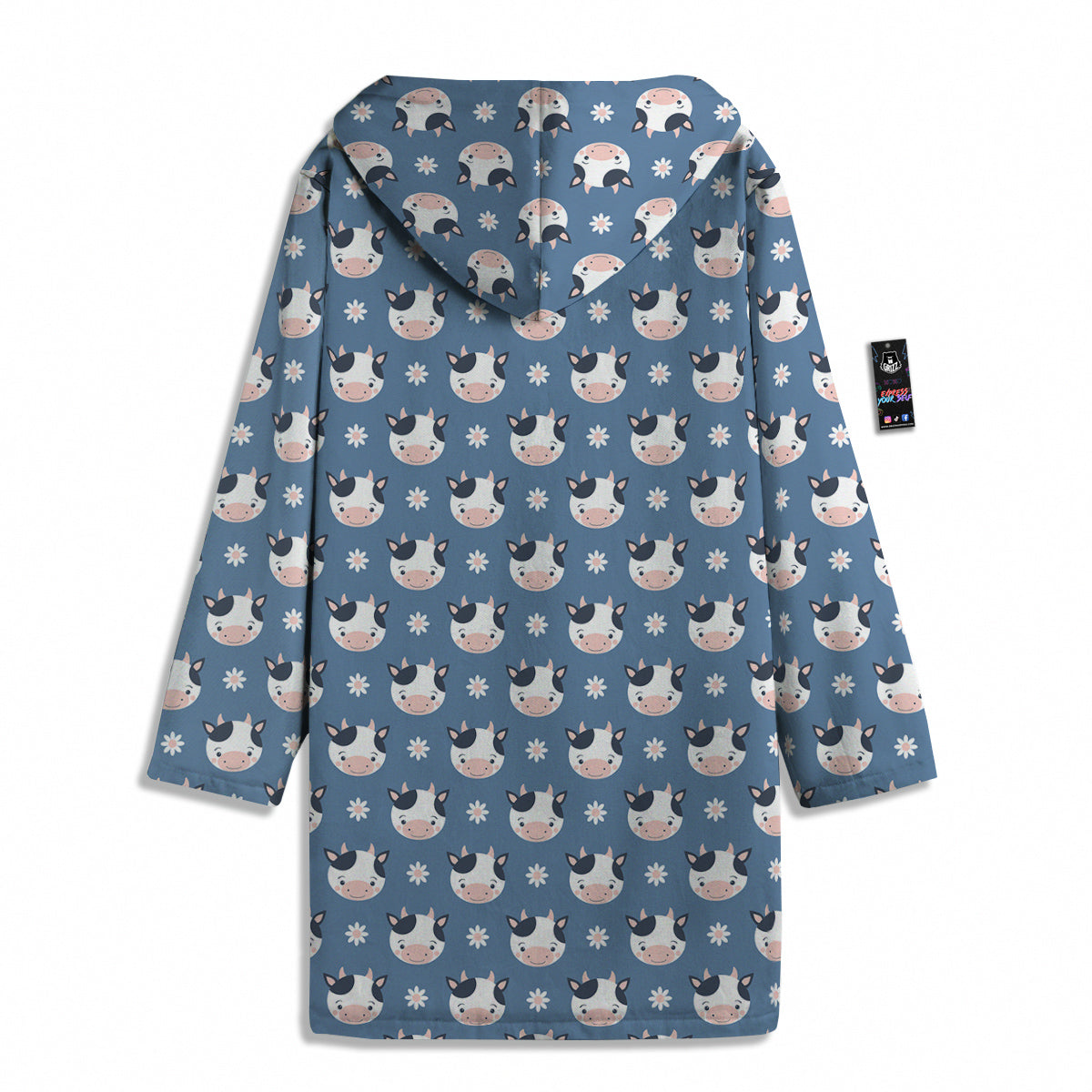 Cow Cute And Daisy Flower Print Pattern Men's Windbreaker Jacket-grizzshop