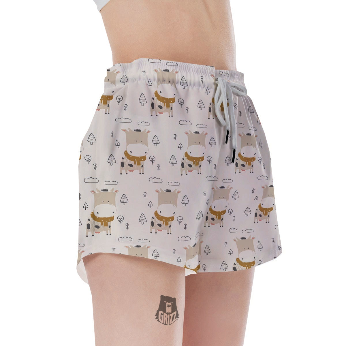 Cow Cute Print Women's Shorts-grizzshop