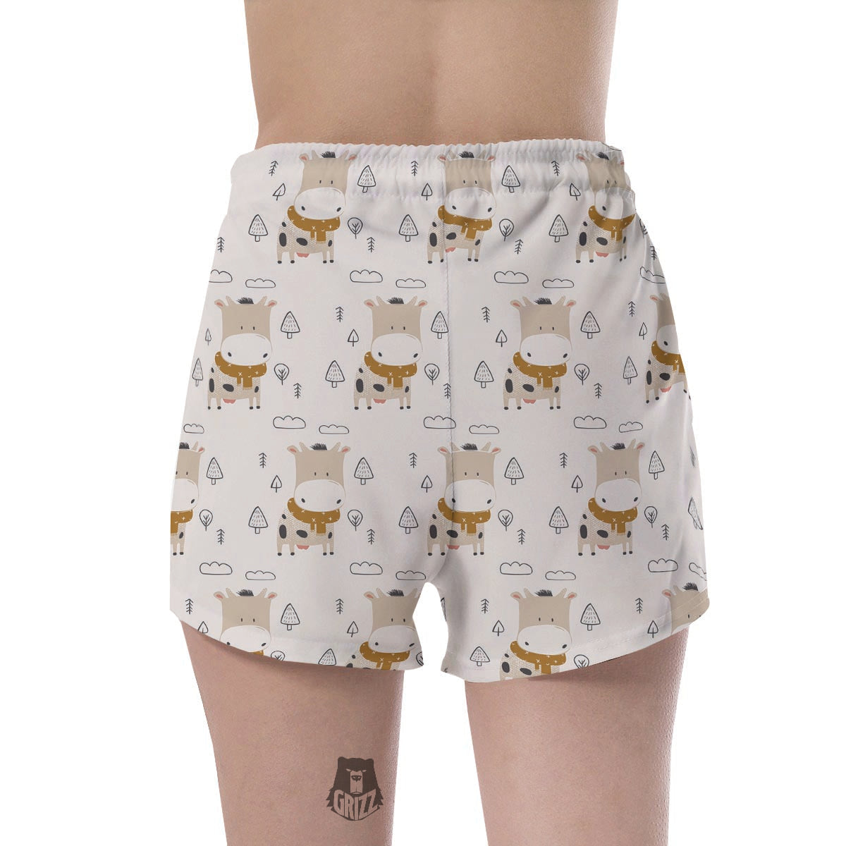 Cow Cute Print Women's Shorts-grizzshop