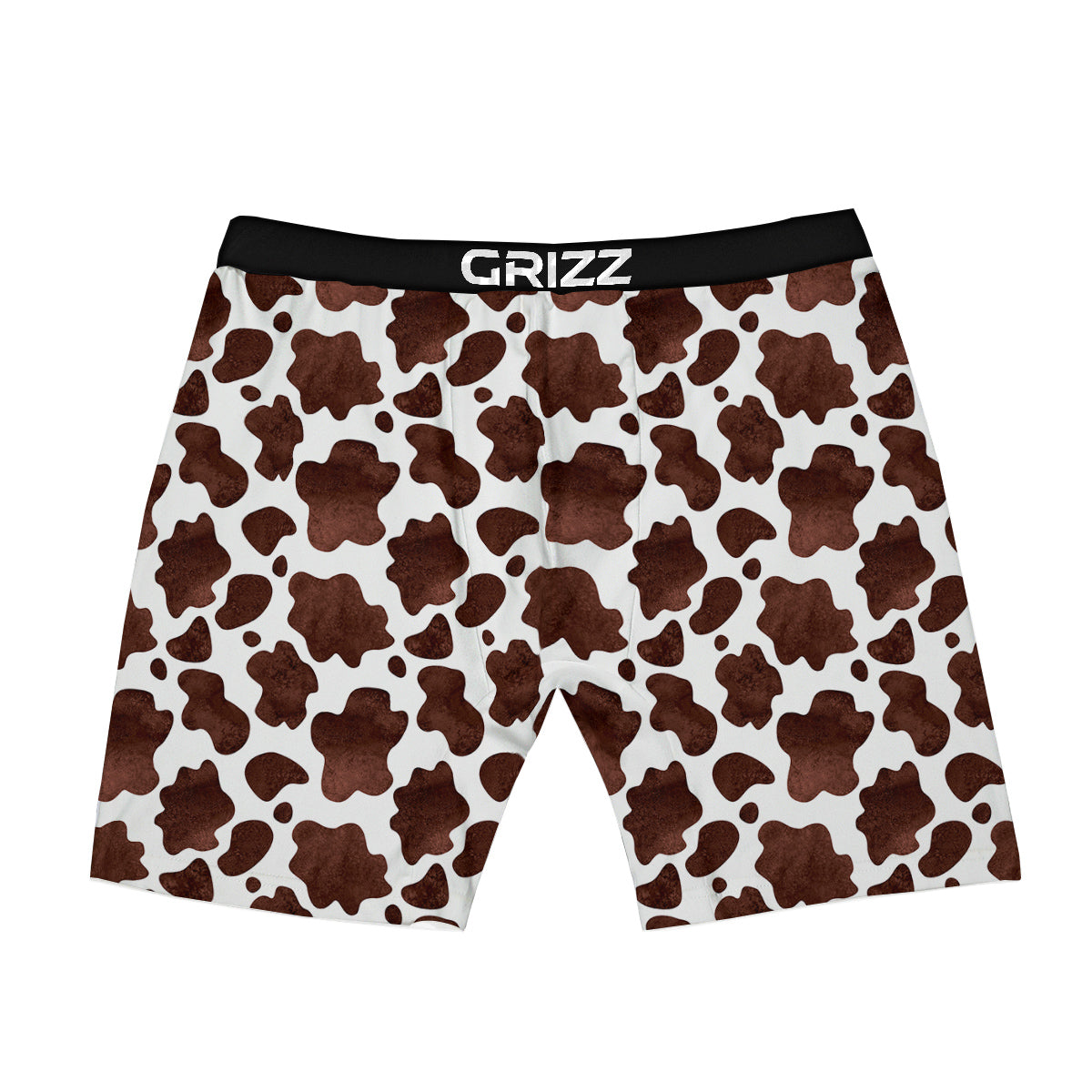 Cow Dark Brown Print Boxer Briefs-grizzshop