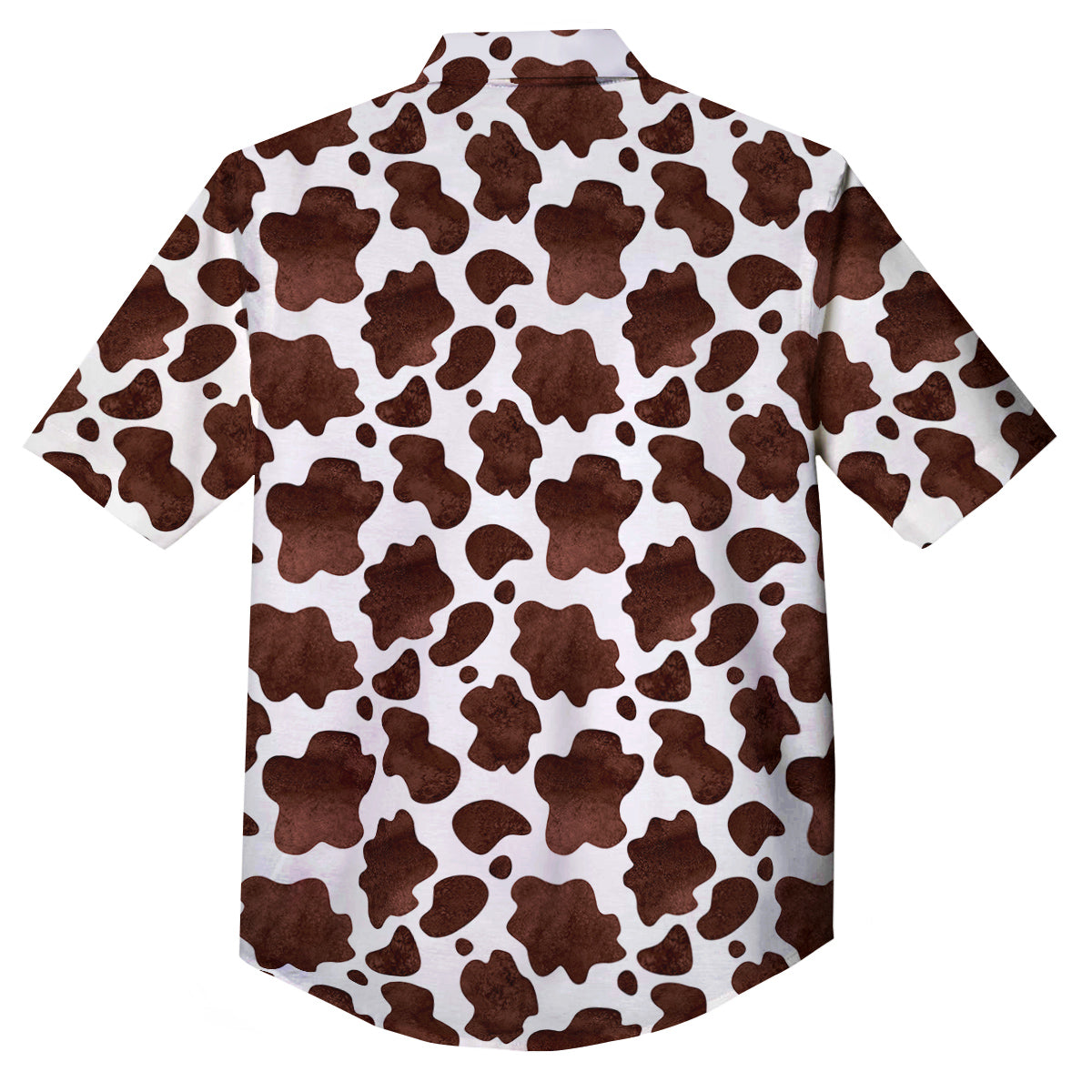 Cow Dark Brown Print Button Up Shirt-grizzshop