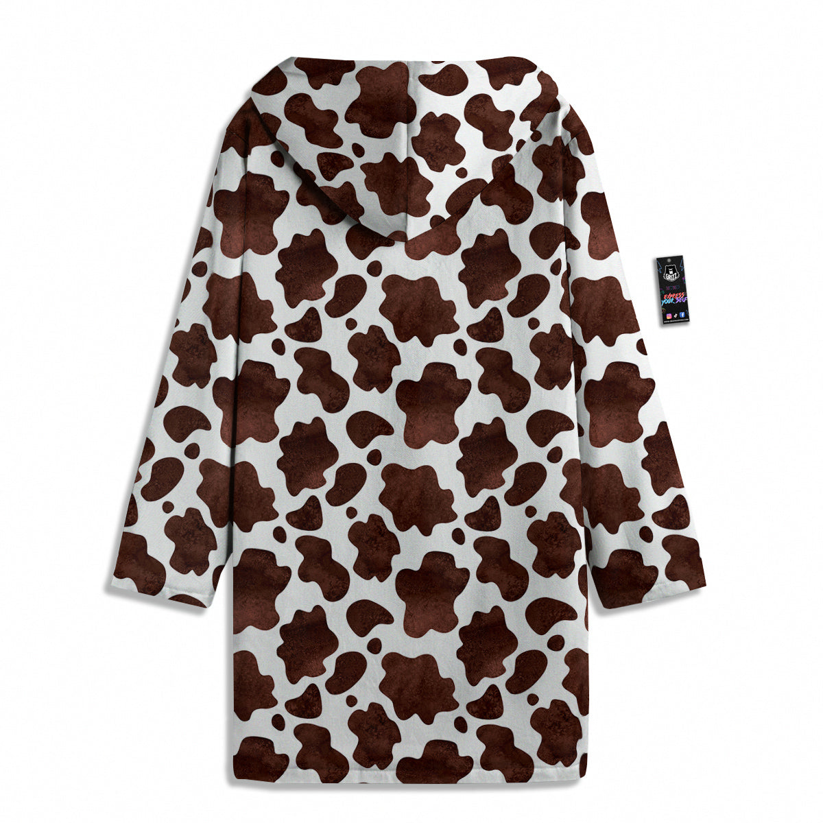 Cow Dark Brown Print Men's Windbreaker Jacket-grizzshop