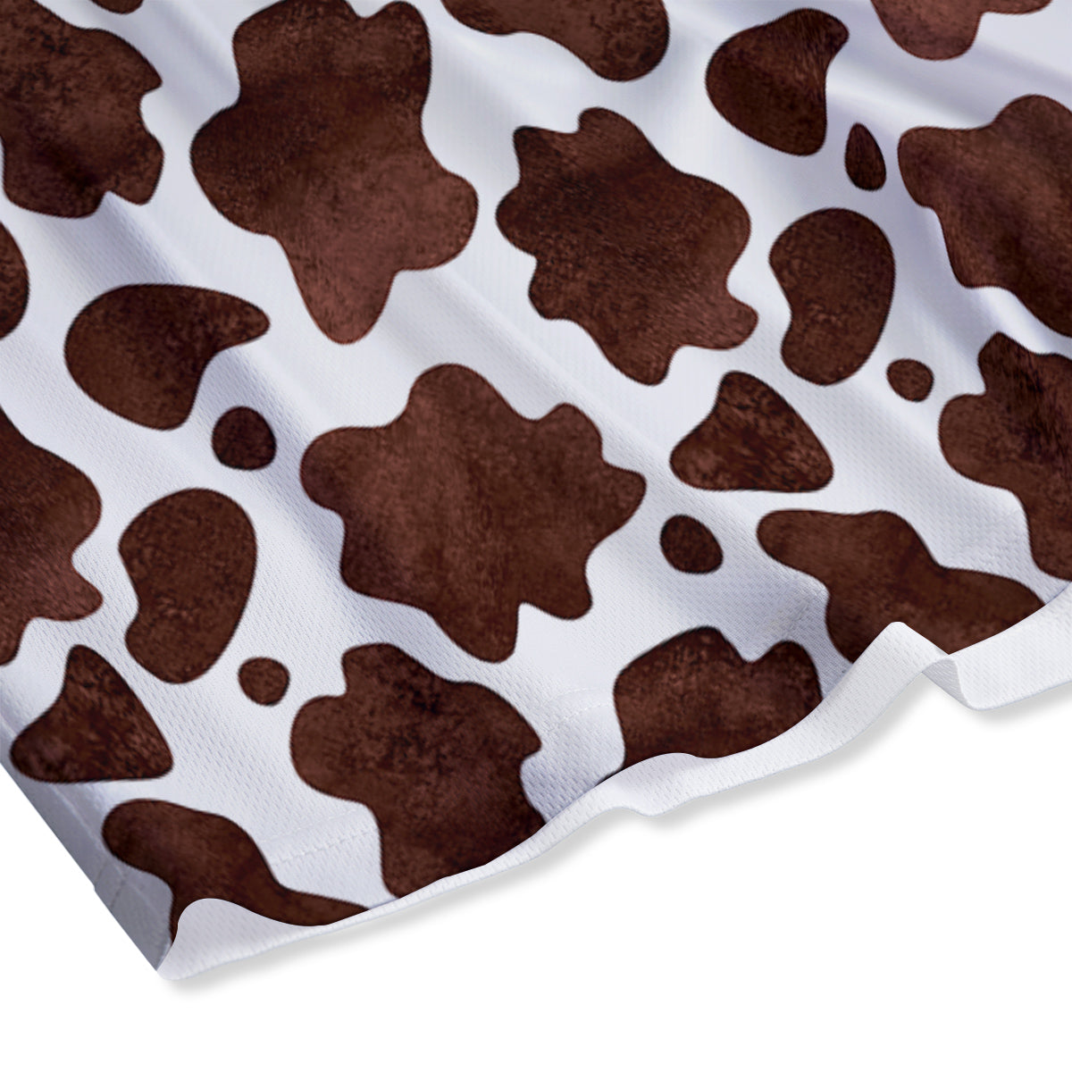 Cow Dark Brown Print Mesh Shorts