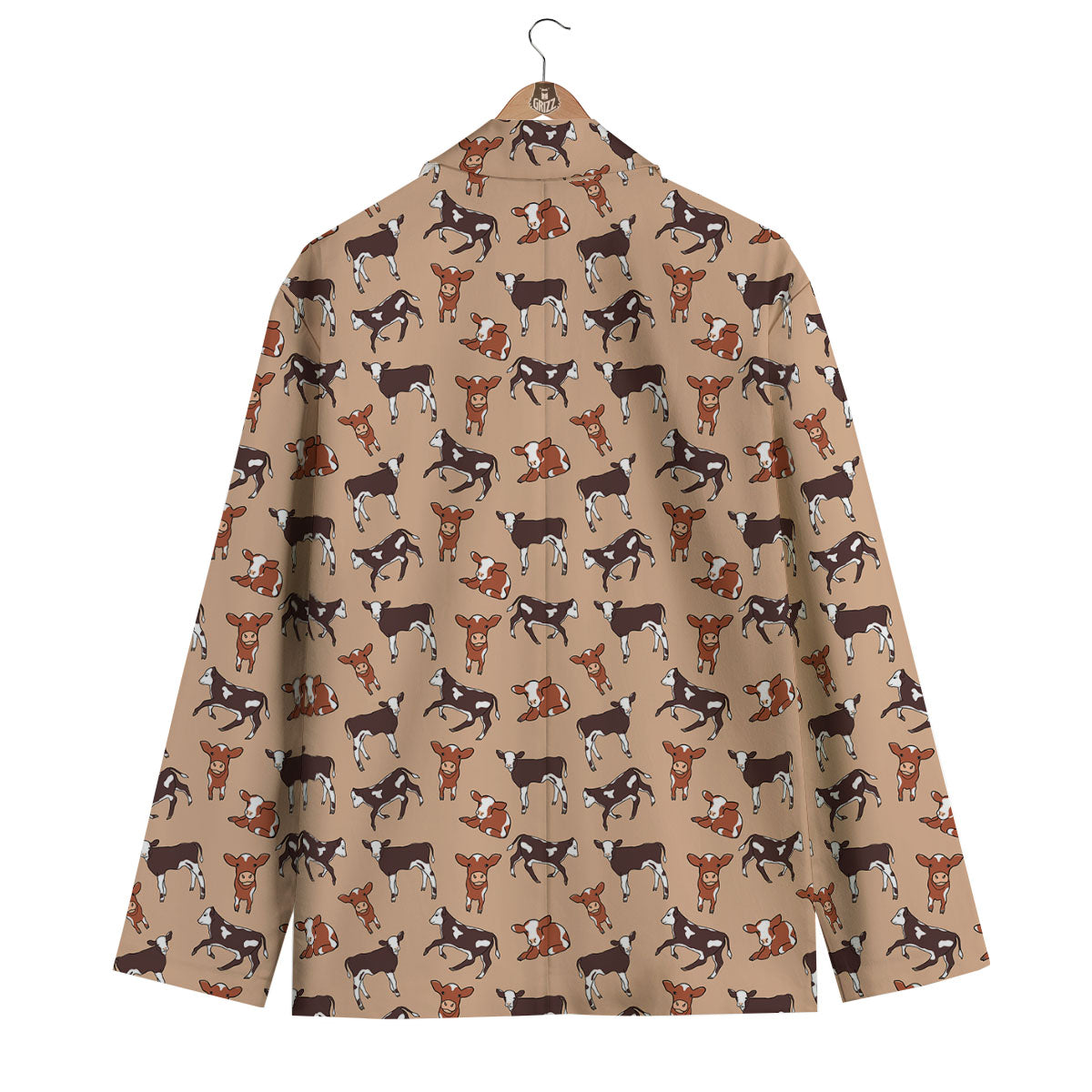 Cow Doodle Print Pattern Men's Blazer-grizzshop