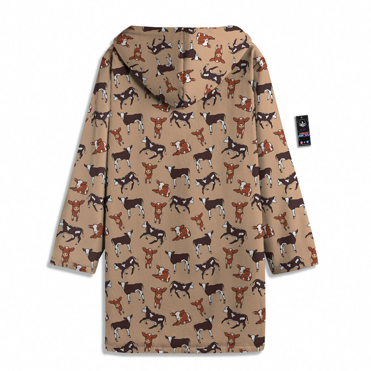 Cow Doodle Print Pattern Men's Windbreaker Jacket-grizzshop