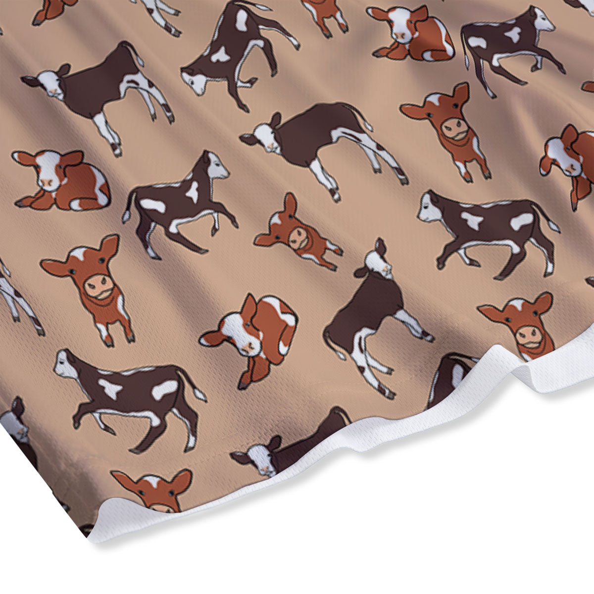 Cow Doodle Print Pattern Mesh Shorts