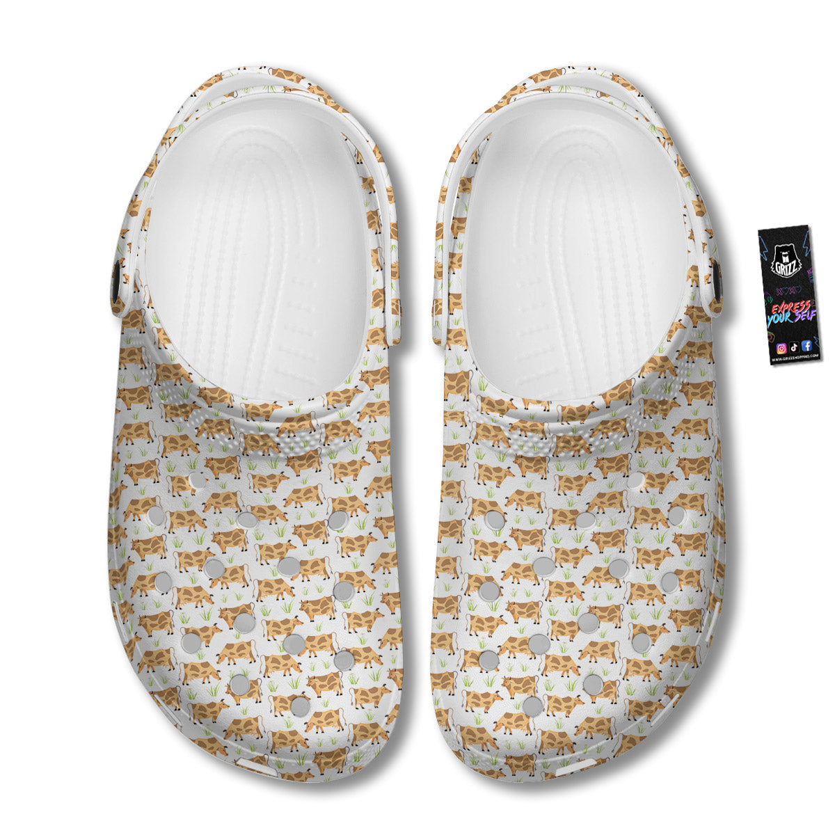 Cow Farm Cartoon Dairy Print Pattern Clog-grizzshop