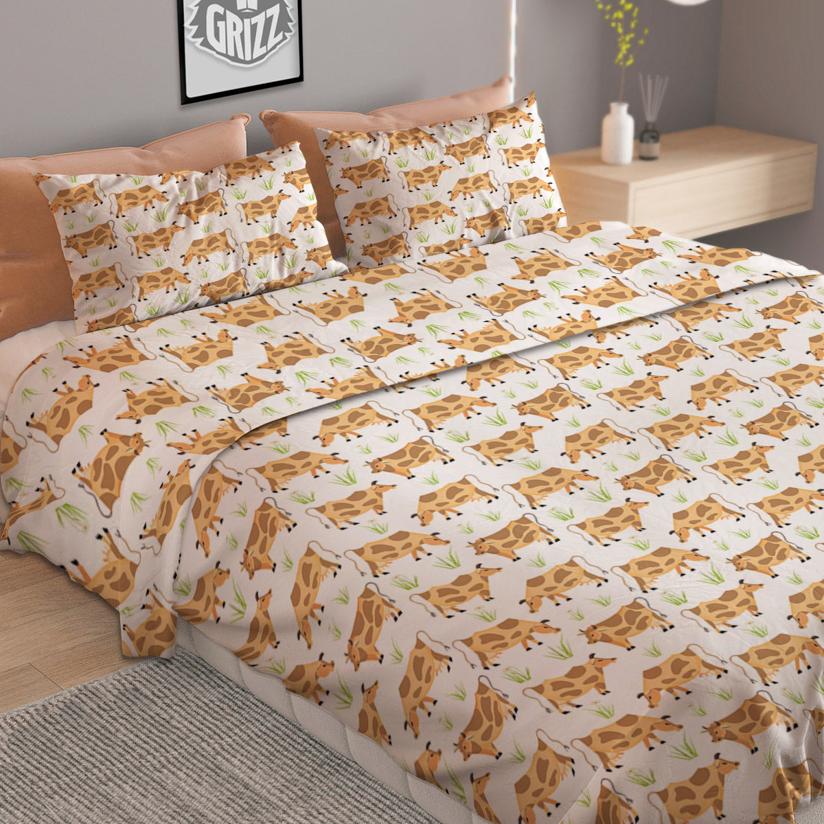 Dragonfly Spiritual Golden Print Duvet Cover Bedding Set