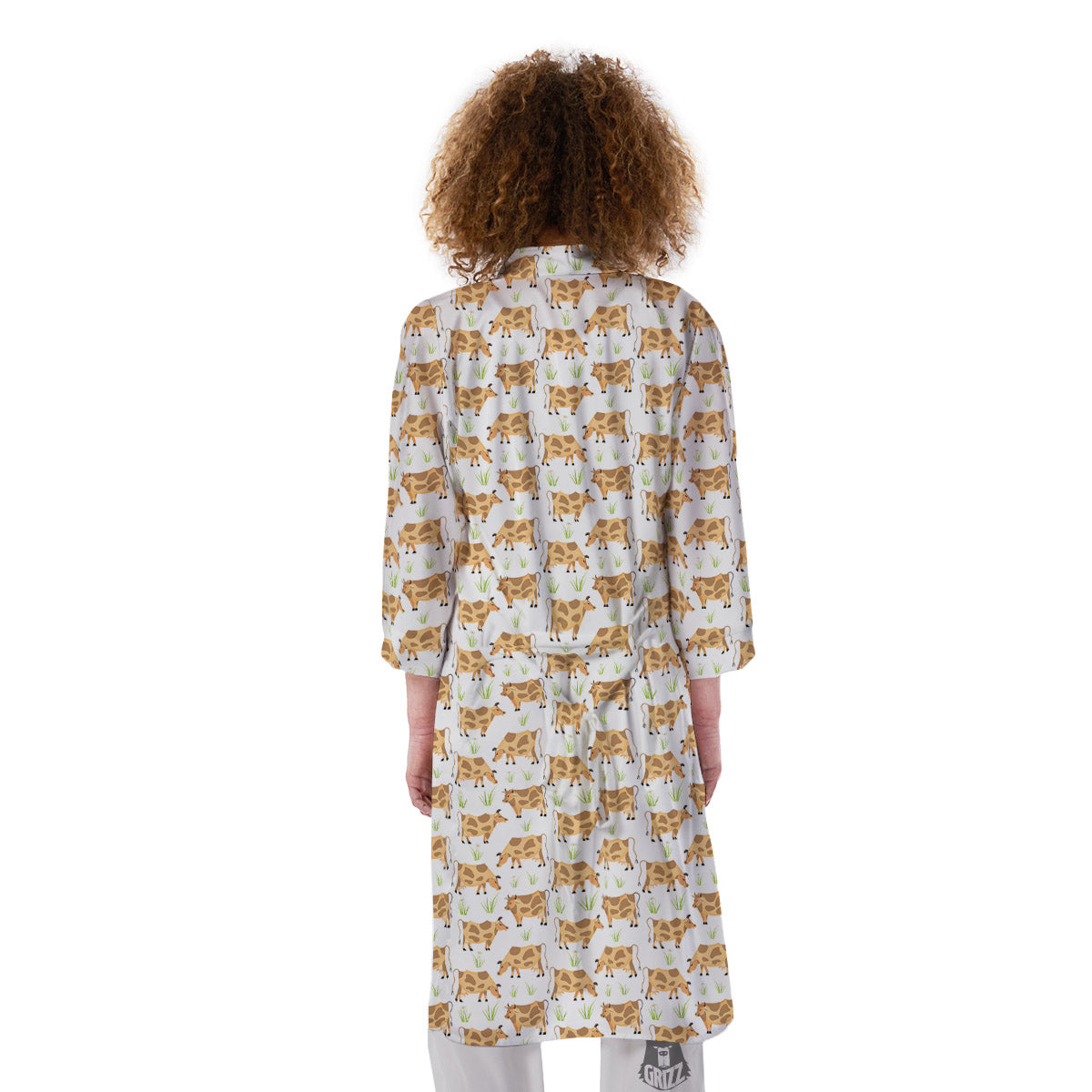 Cow Farm Cartoon Dairy Print Pattern Kimono-grizzshop