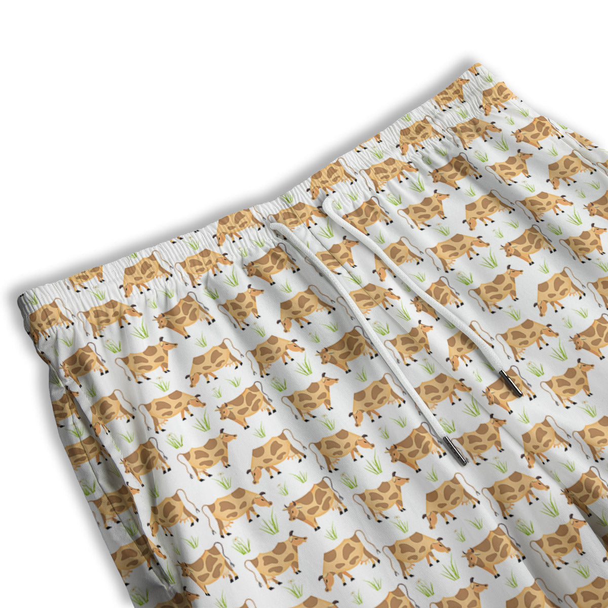 Cow Farm Cartoon Dairy Print Pattern Men's Athletic Shorts