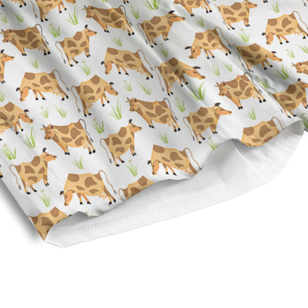 Cow Farm Cartoon Dairy Print Pattern Men's Athletic Shorts