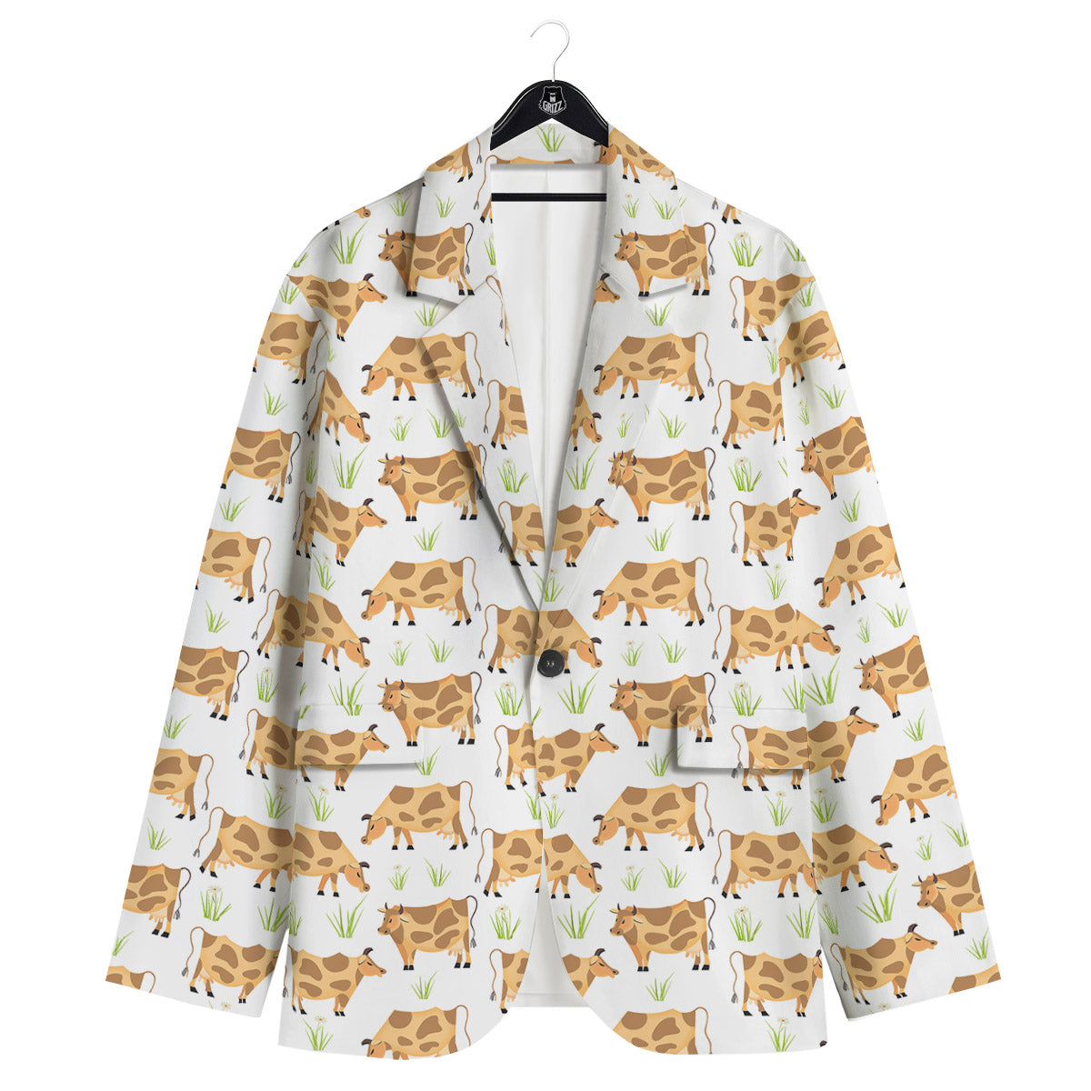Cow Farm Cartoon Dairy Print Pattern Men's Sport Coat-grizzshop