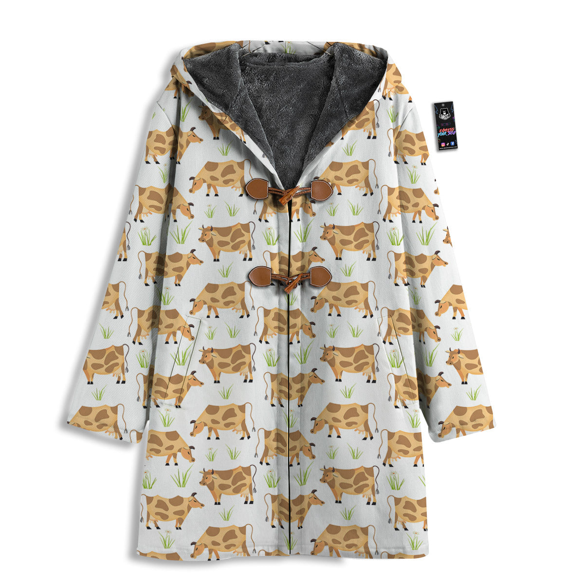 Cow Farm Cartoon Dairy Print Pattern Men's Windbreaker Jacket-grizzshop