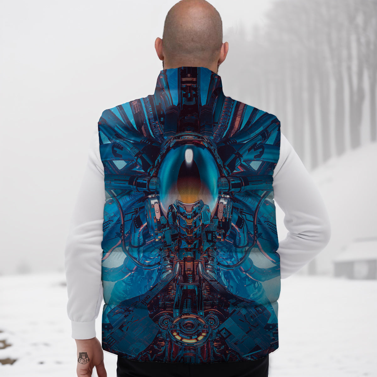 Cow Farm Pattern Print Down Vest