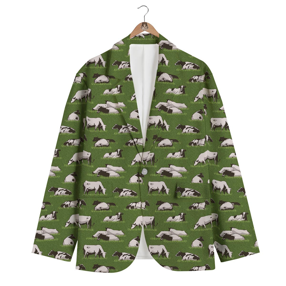 Cow Farm Pattern Print Men's Blazer-grizzshop