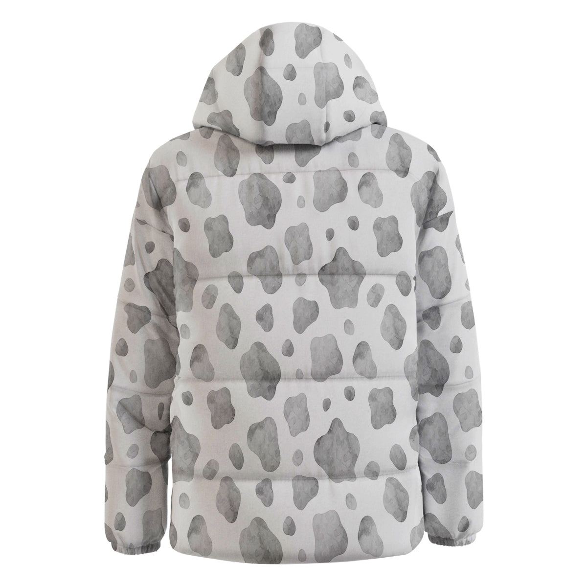 Cow Grey And White Print Pattern Down Jacket-grizzshop