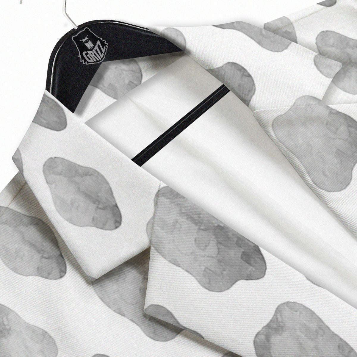 Cow Grey And White Print Pattern Men's Sport Coat-grizzshop