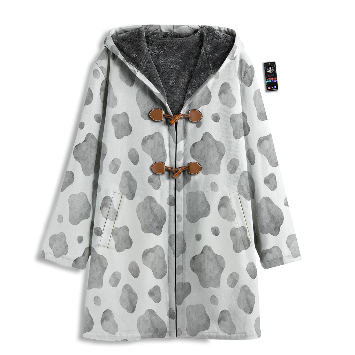 Cow Grey And White Print Pattern Men's Windbreaker Jacket-grizzshop