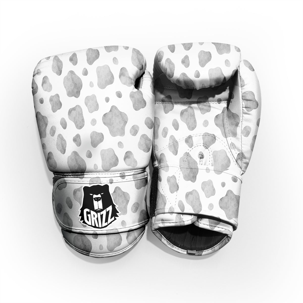 Cow Grey And White Print Pattern Pro Boxing Glove
