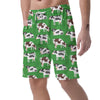 Cow In Green Grass Print Men's Shorts-grizzshop