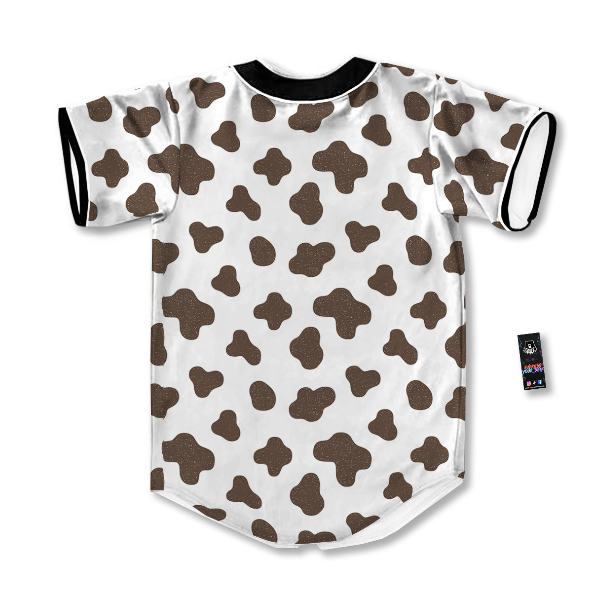 Cow Milk And Chocolate Print Baseball Jersey-grizzshop