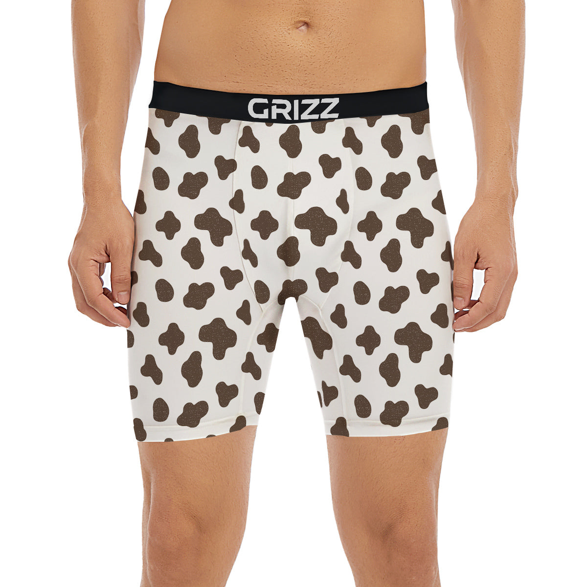 Cow Milk And Chocolate Print Boxer Briefs-grizzshop